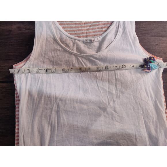 Florencia Bundle 2 Tanks Tops White Pink Stripe Large lightweight boho beachy - Picture 3 of 4